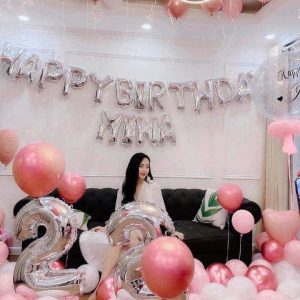 Sét Trang Trí Bóng Bay Sinh Nhật Cho Bạn Gái